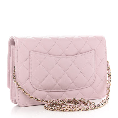 Chanel Caviar Quilted Coco Candy Wallet On Chain WOC Light Pink 3 of 12