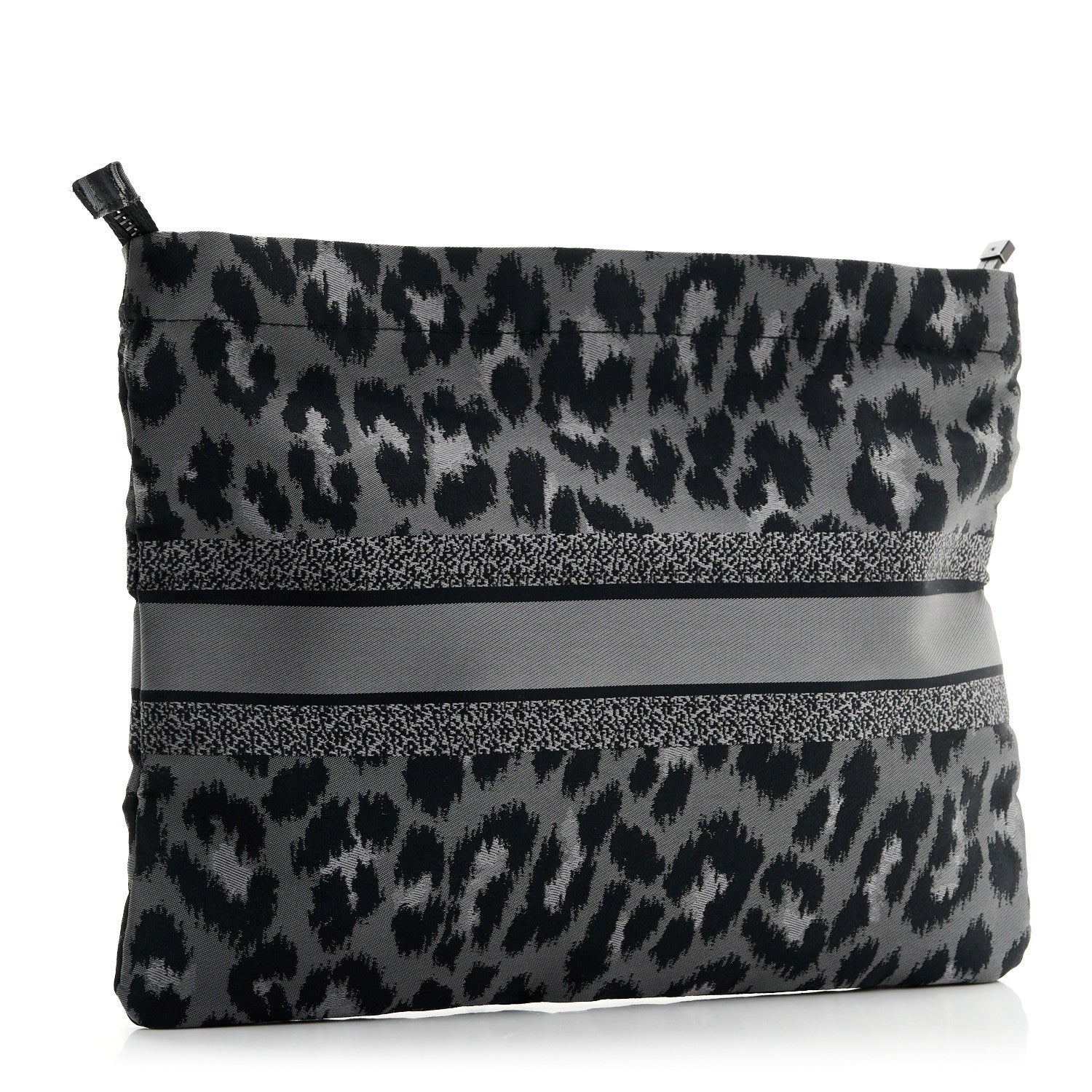 Christian Dior Canvas Embroidered Mizza Diortravel Zipped Pouch Black Grey 3 of 7