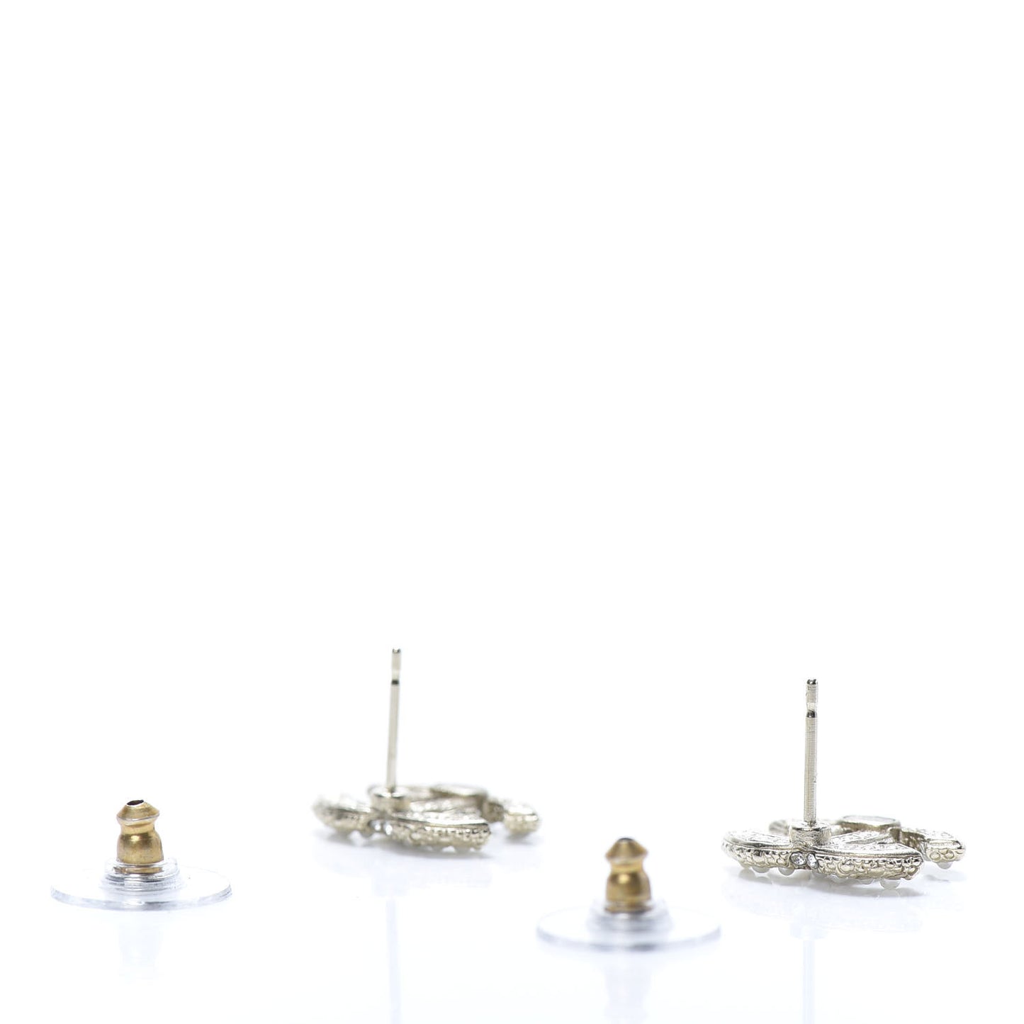 Pearl Crystal CC Earrings Gold