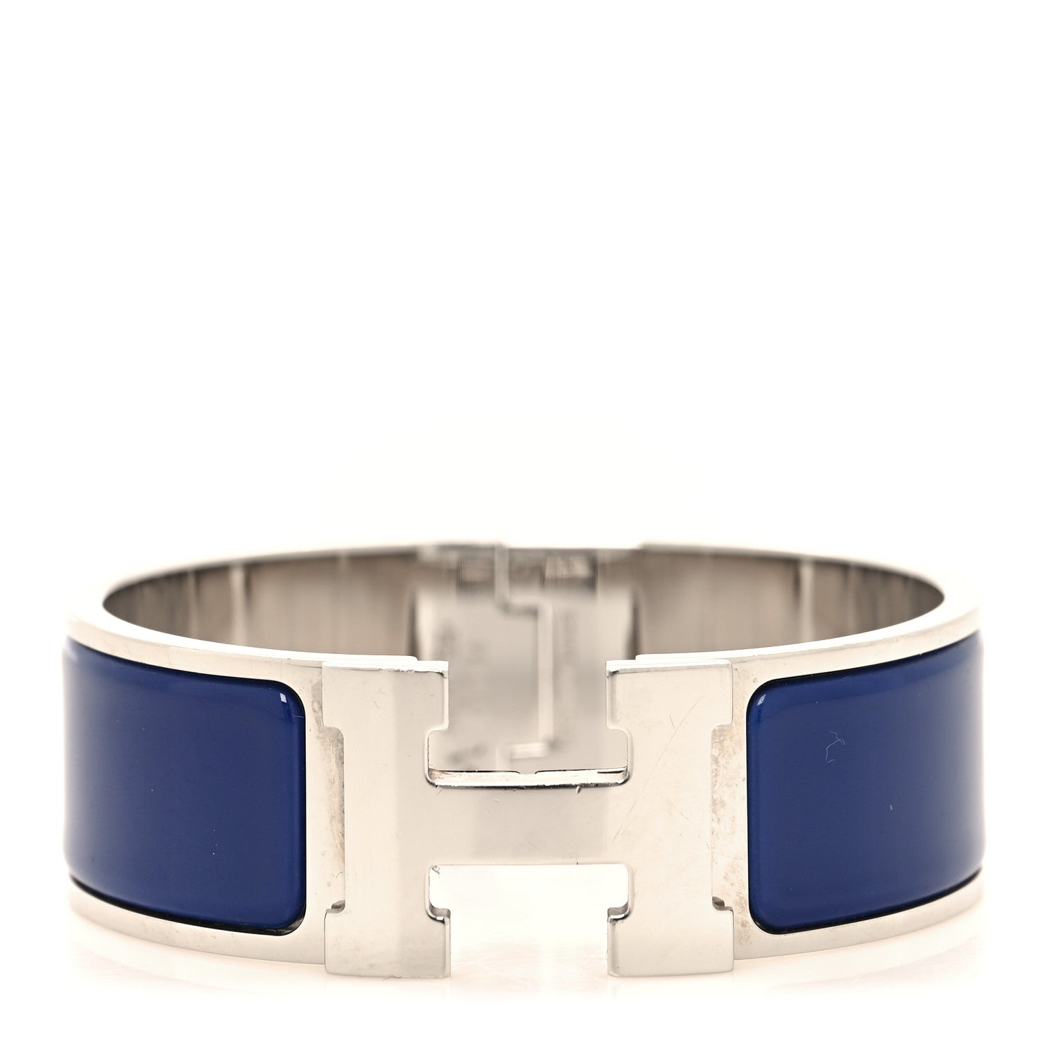 Hermes Enamel Wide Clic Clac H Bracelet PM Bleu Indigo 1 of 5