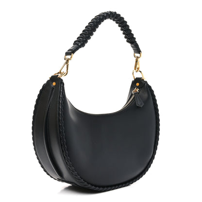 Fendi Vitello Grace Matte Whipstitch Small Fendigraphy Hobo Bag Black 3 of 11
