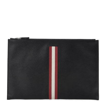Prada Saffiano Document Case Black Fuoco Talco 1 of 6