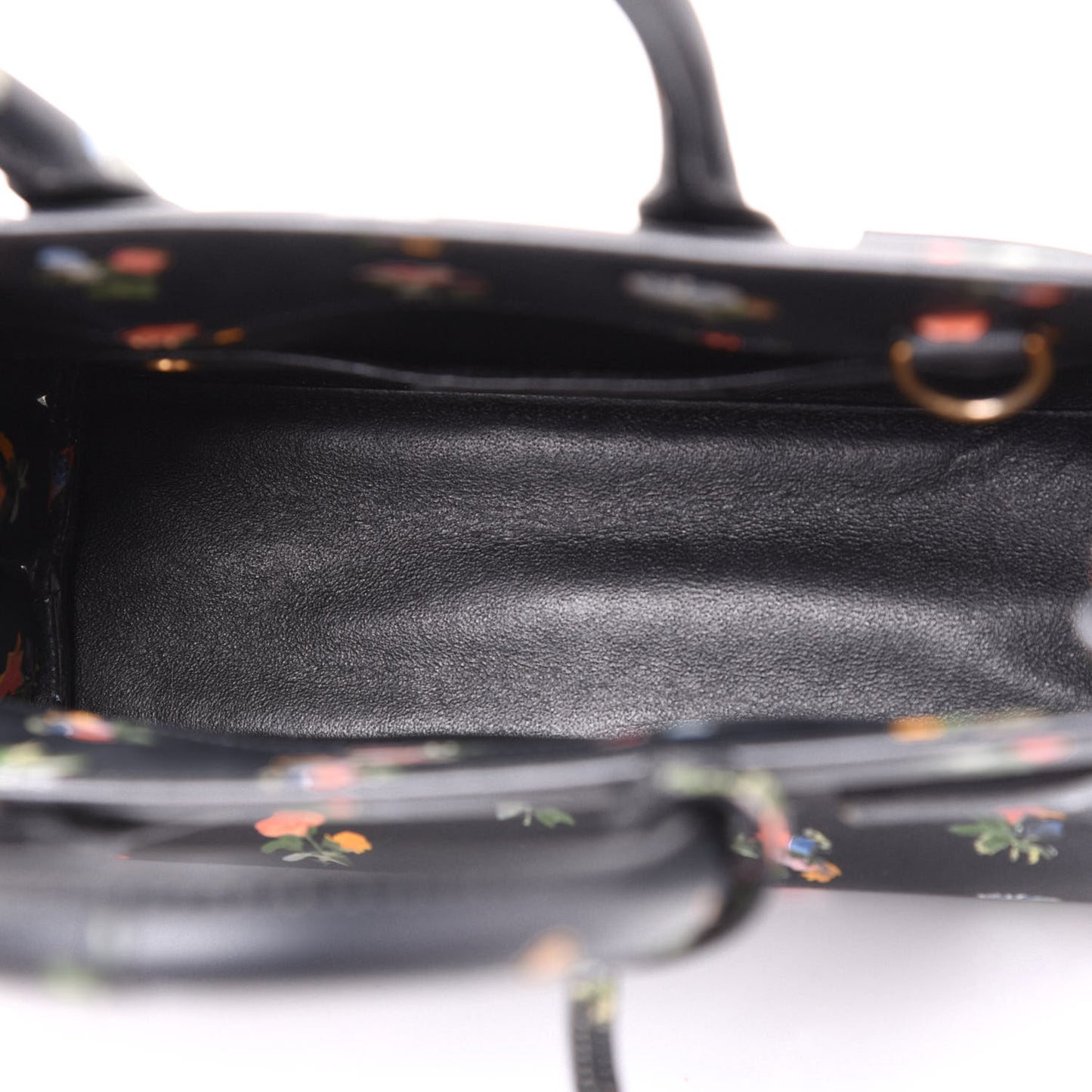 Calfskin Prairie Printed Nano Sac De Jour Black