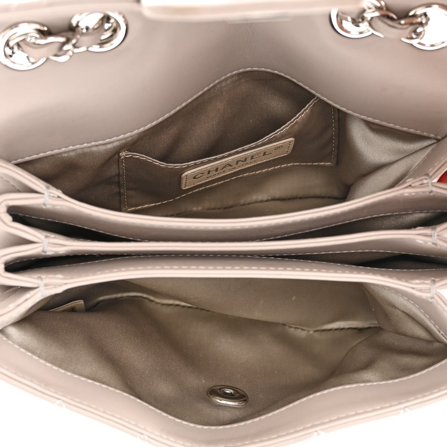 Lambskin Quilted Small Chanel 4 Flap Grey