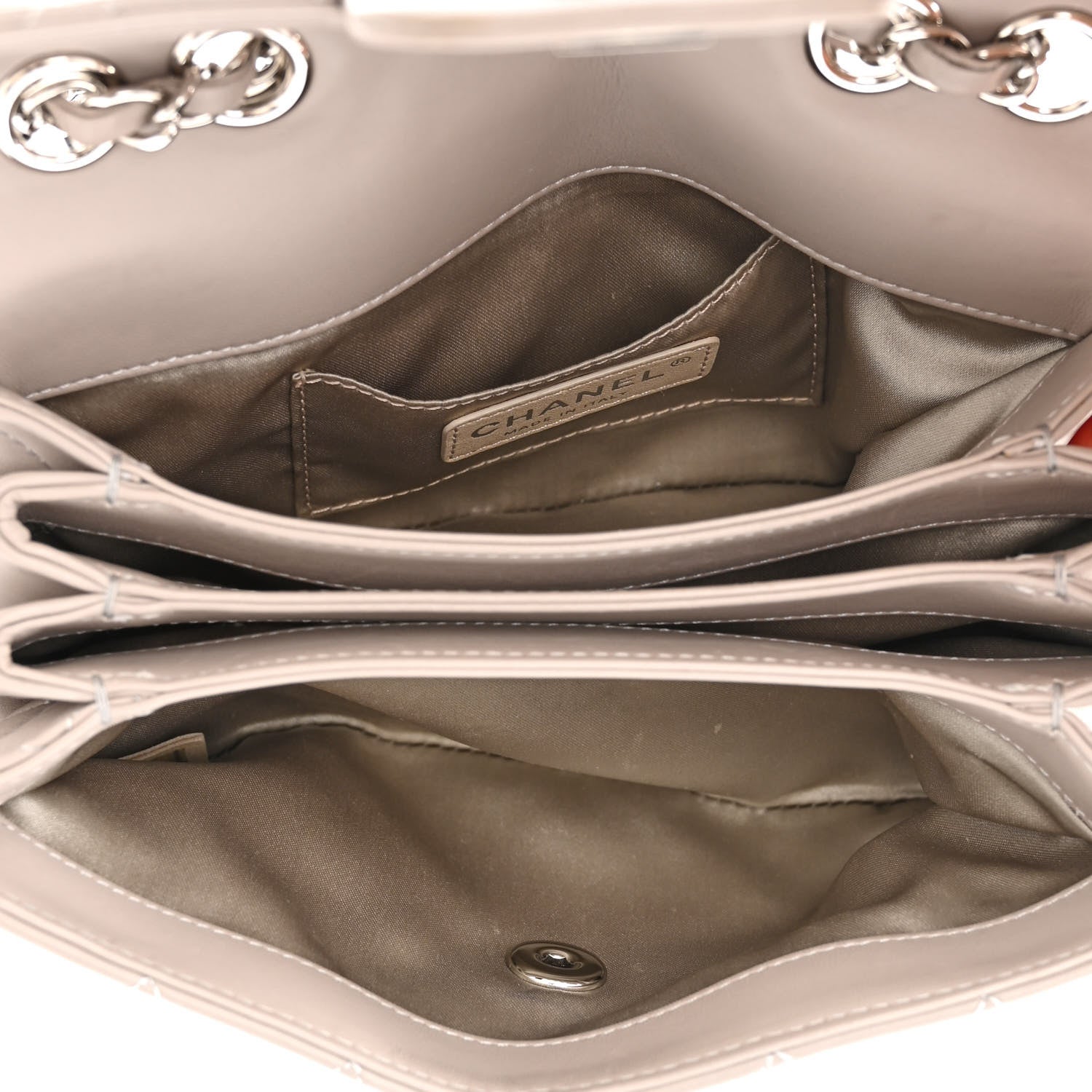 Chanel Lambskin Quilted Small Chanel 4 Flap Grey 5 of 10