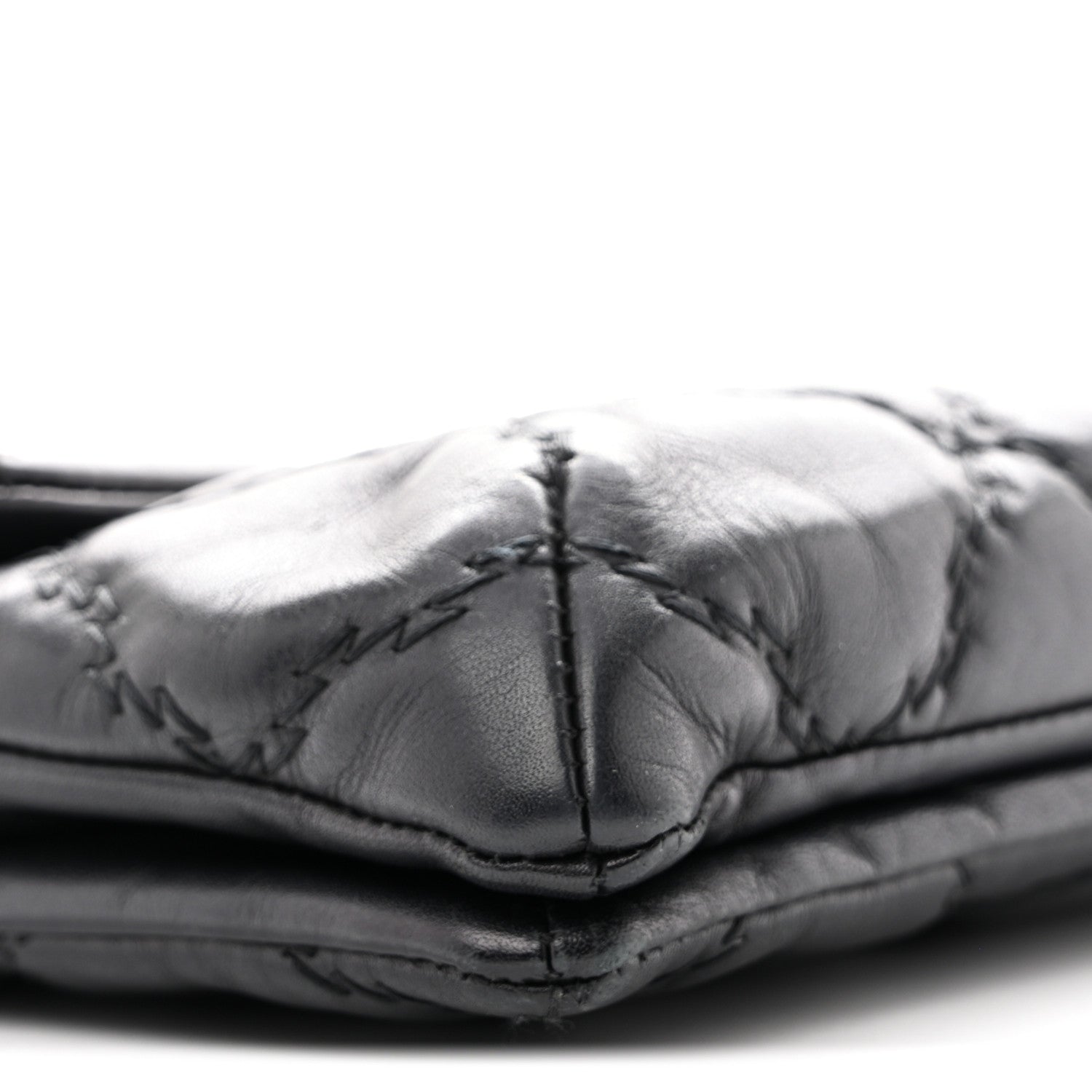 Chanel Calfskin Quilted Double Stitch Hamptons Clutch with Chain Black 8 of 11