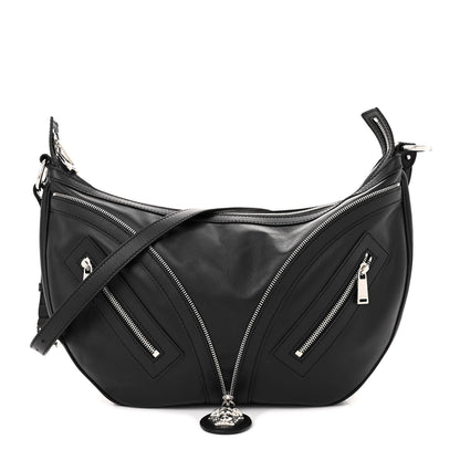 Versace Calfskin Medium Repeat Zip Hobo Black 1 of 12