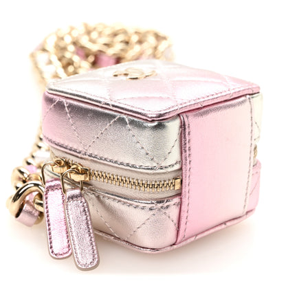 Chanel Gradient Metallic Lambskin Quilted Like A Wallet Clutch With Chain Gold Pink 8 of 9