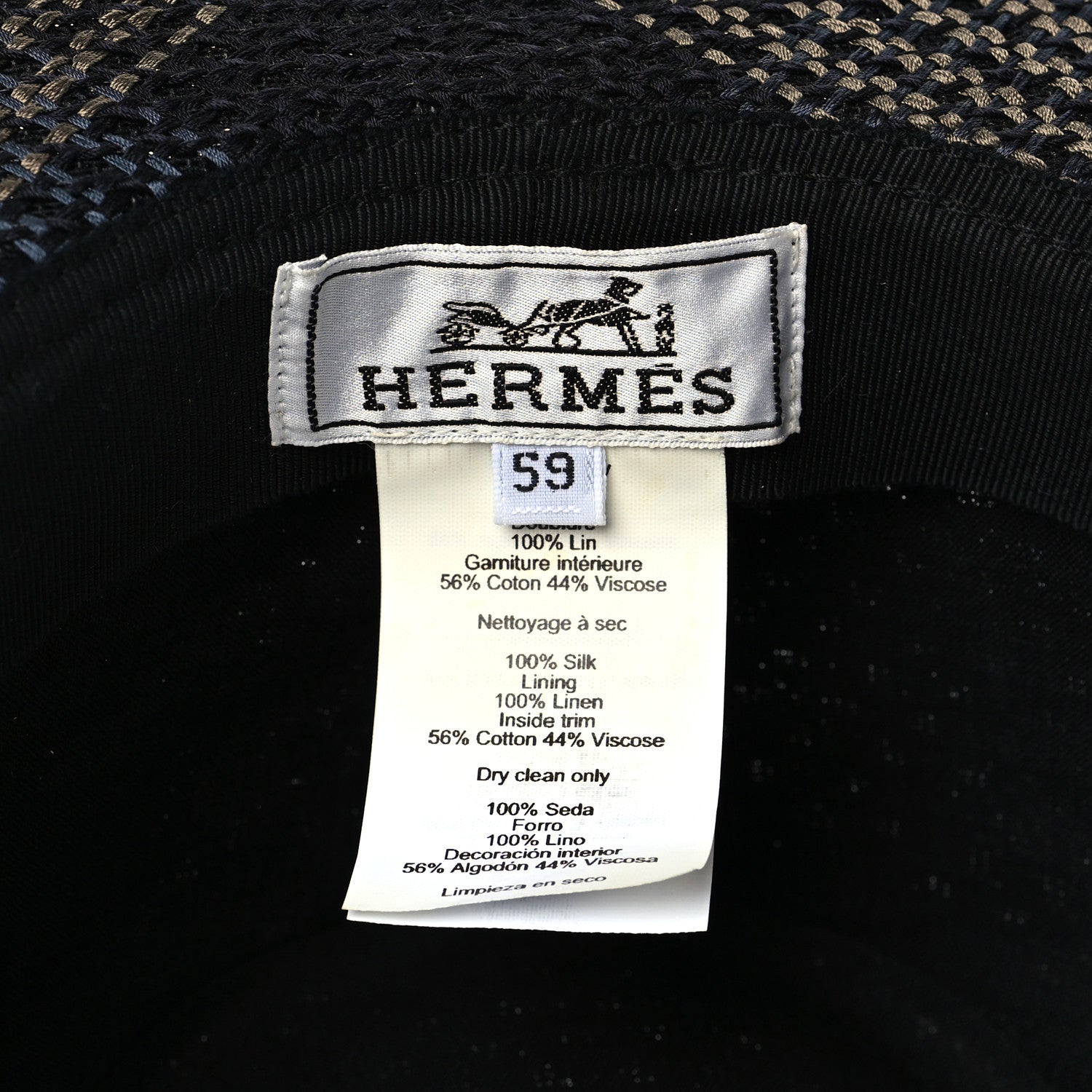 Hermes Cotton Woven Enzo Hat 59 Multicolor 7 of 8