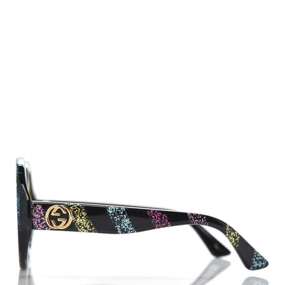 Gucci Acetate Round Glitter GG0319S Sunglasses Rainbow 3 of 8