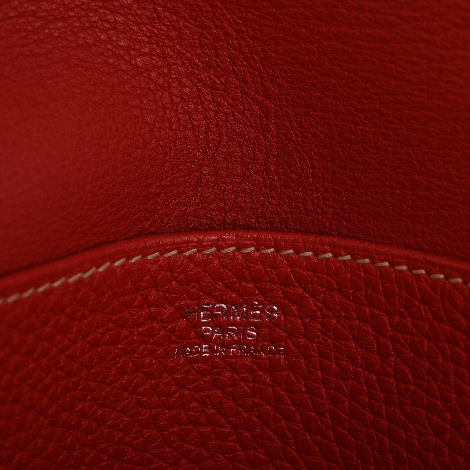 Hermes Taurillon Clemence Verso Halzan 31 GM Rouge Casaque Vermillion 6 of 13