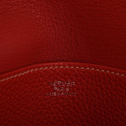 Hermes Taurillon Clemence Verso Halzan 31 GM Rouge Casaque Vermillion 6 of 13