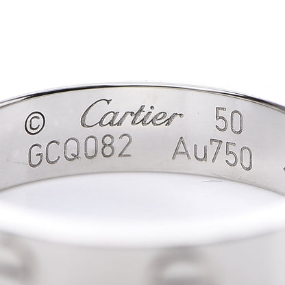 Cartier 18K White Gold Diamond 4mm LOVE Wedding Band Ring 50 5.25 4 of 5