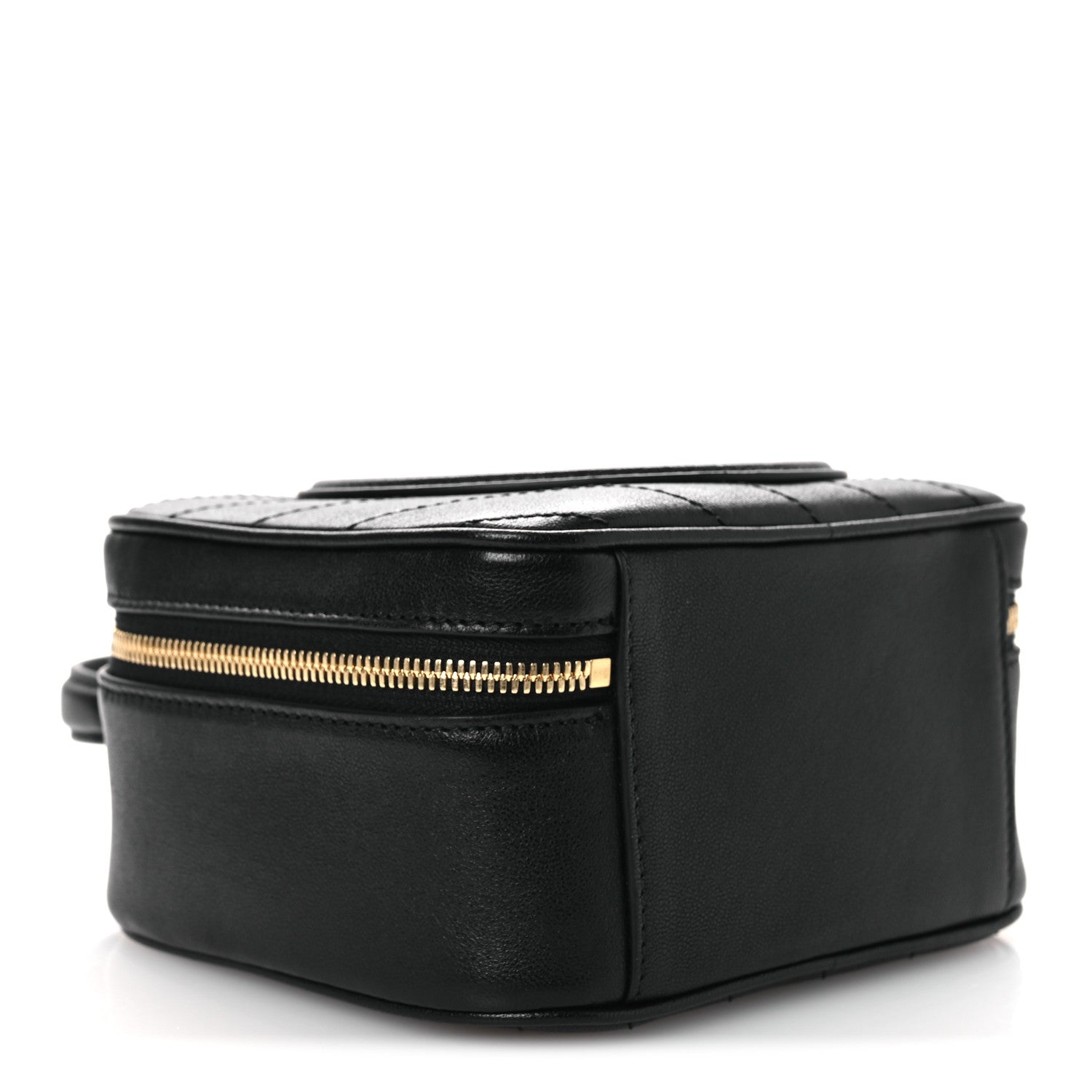 Gucci Sakai Be Green Calfskin Diagonal Stitched Blondie Top Handle Bag Black 4 of 10
