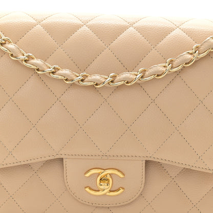 Chanel Caviar Quilted Jumbo Double Flap Beige Clair 8 of 10