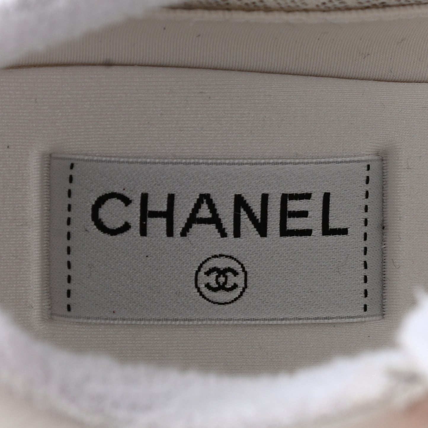Suede Calfskin Fabric CC Sneakers 41 White Grey