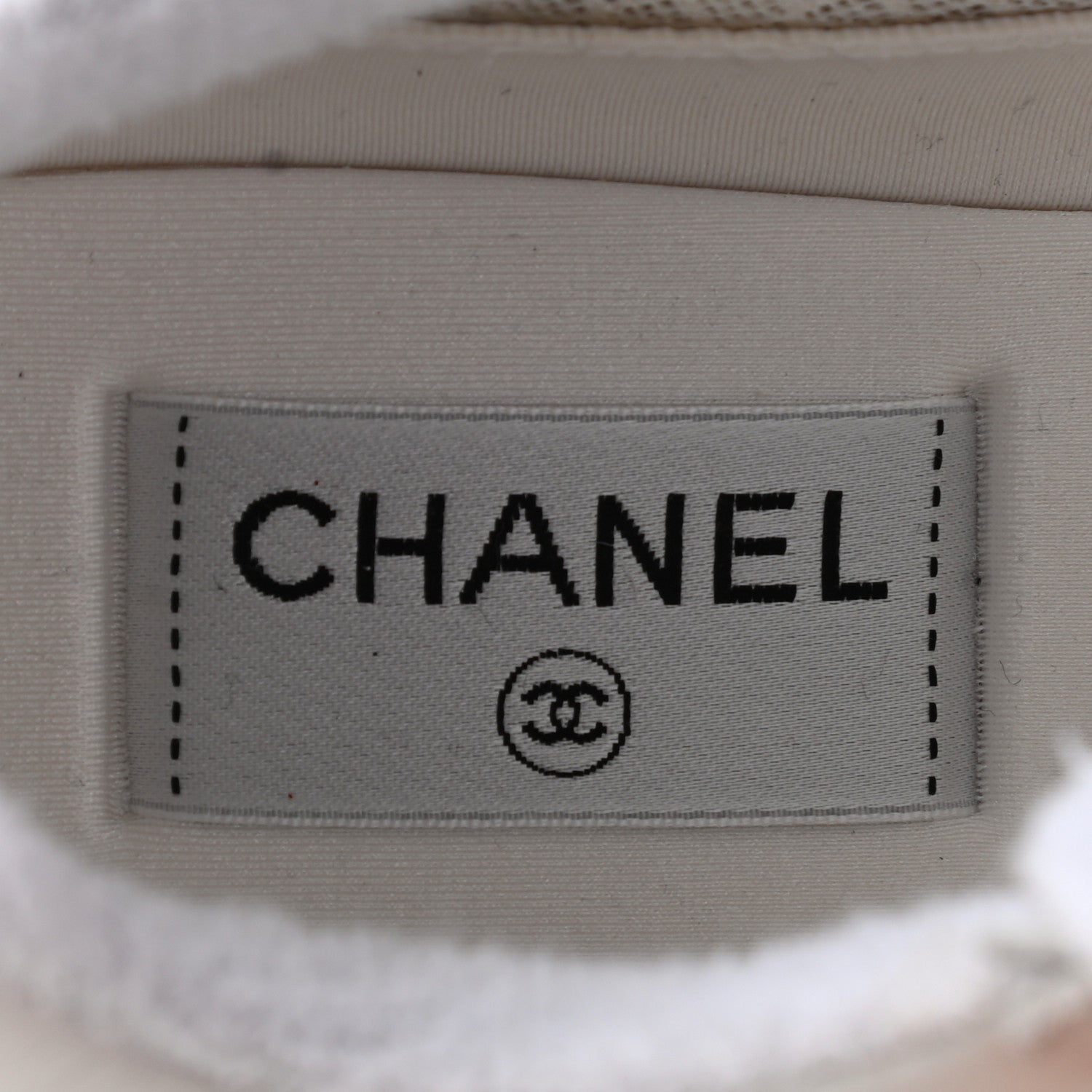 Chanel Suede Calfskin Fabric CC Sneakers 41 White Grey 6 of 14