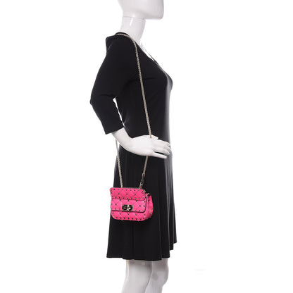 Valentino Garavani Calfskin Micro Rockstud Spike Shoulder Bag Azalea 2 of 11
