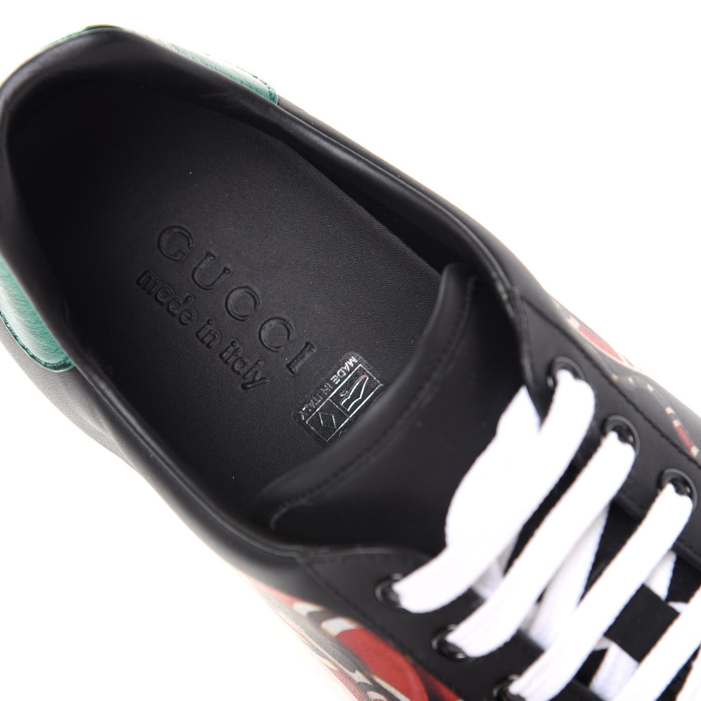 Calfskin Kingsnake Mens Ace Sneakers 7 Black Multicolor