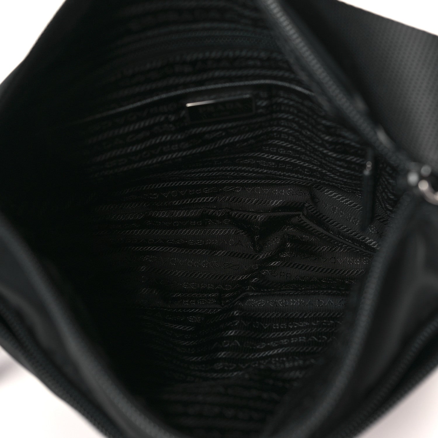 Prada Re-Nylon Vela Saffiano Pocket Double Zip Messenger Bag Black 5 of 8