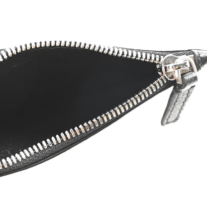 Balenciaga Grained Calfskin Paris Logo Cash Coin Card Holder On Keychain Black 5 of 10