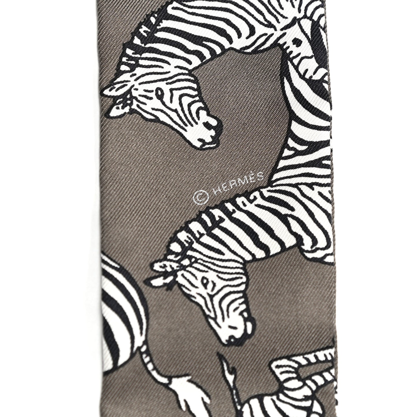 Silk Les Zebres Twilly Gris Taupe Black White