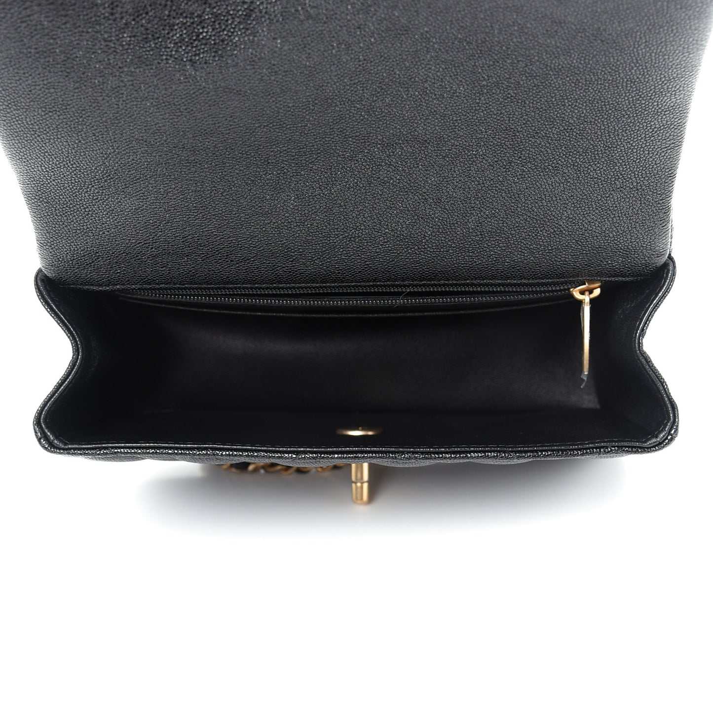 Caviar Quilted Mini Top Handle Rectangular Flap Black