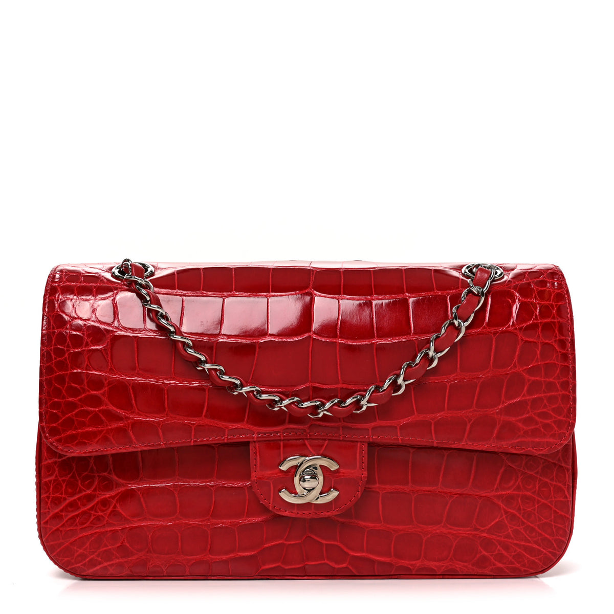 Alligator Medium Double Flap Red