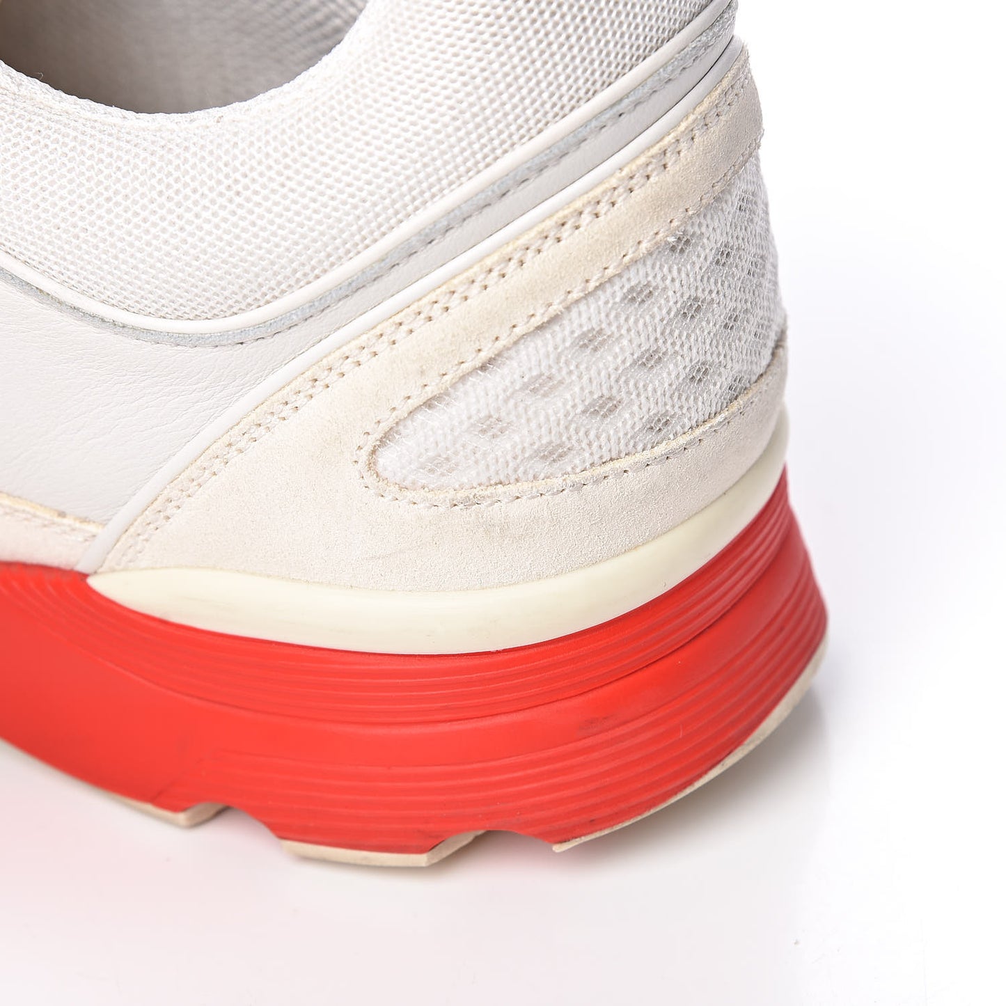Calfskin Suede Fabric Mens Sneakers 44 White Blue Red