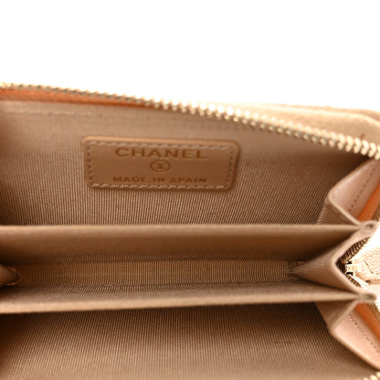 Chanel Iridescent Caviar Quilted Zip Around Coin Purse Beige 5 of 9