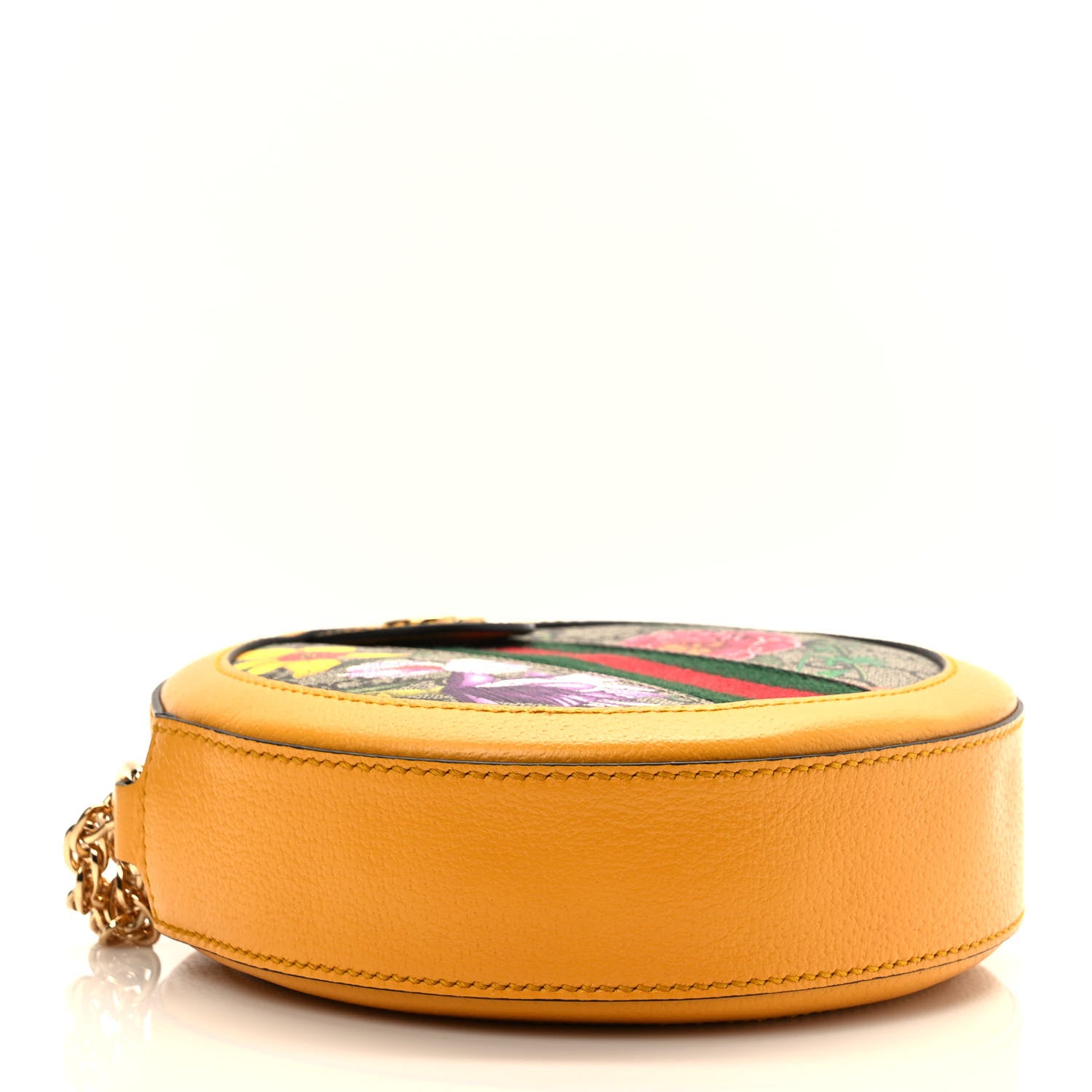 Gucci GG Supreme Monogram Flora Web Mini Ophidia Round Shoulder Bag Beige Multicolor Crop 4 of 9
