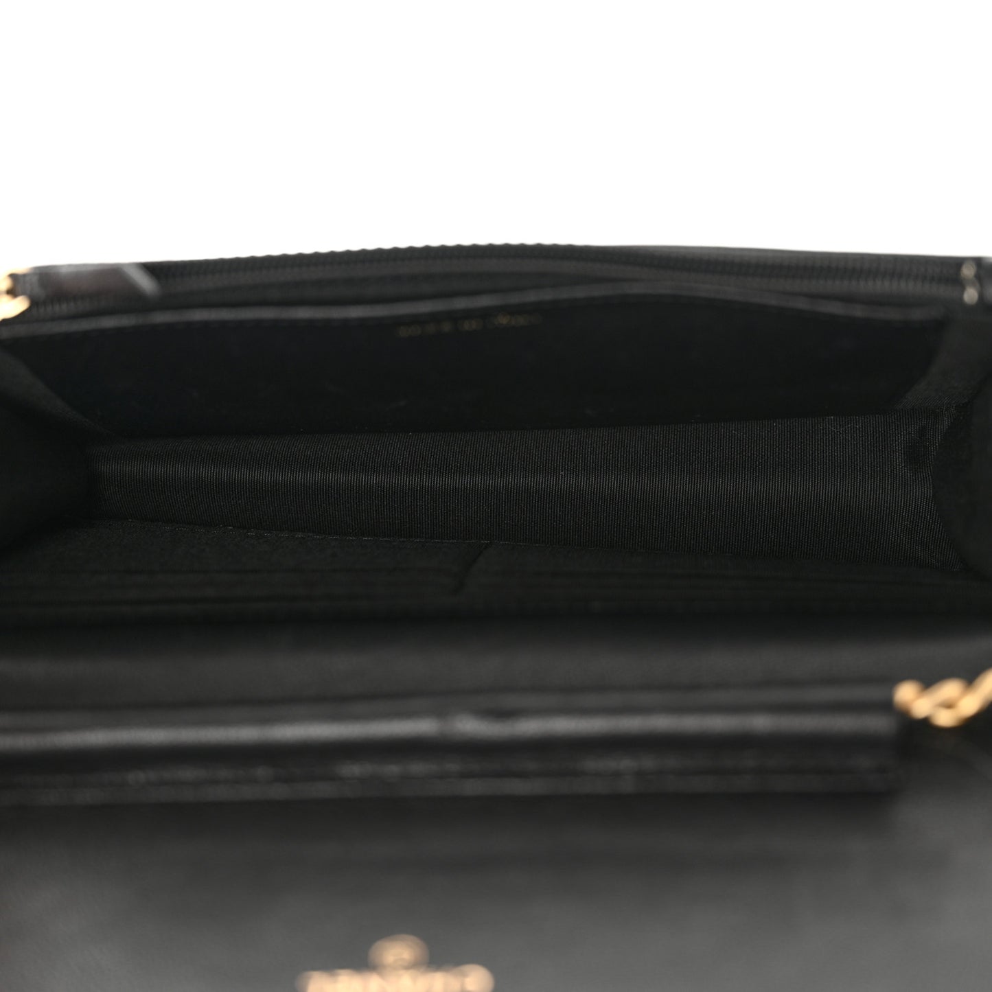 Lambskin Quilted Infinity Wallet On Chain WOC Black