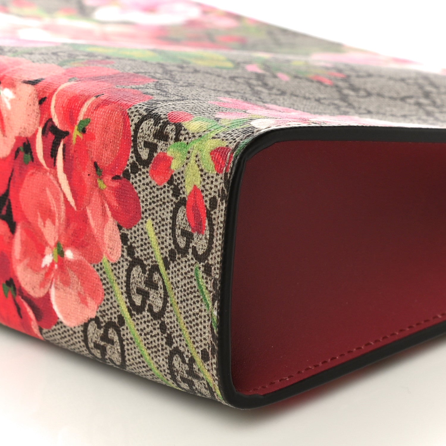 Gucci GG Supreme Monogram Blooms Large Cosmetic Case Beige Multicolor Dry Rose 10 of 11