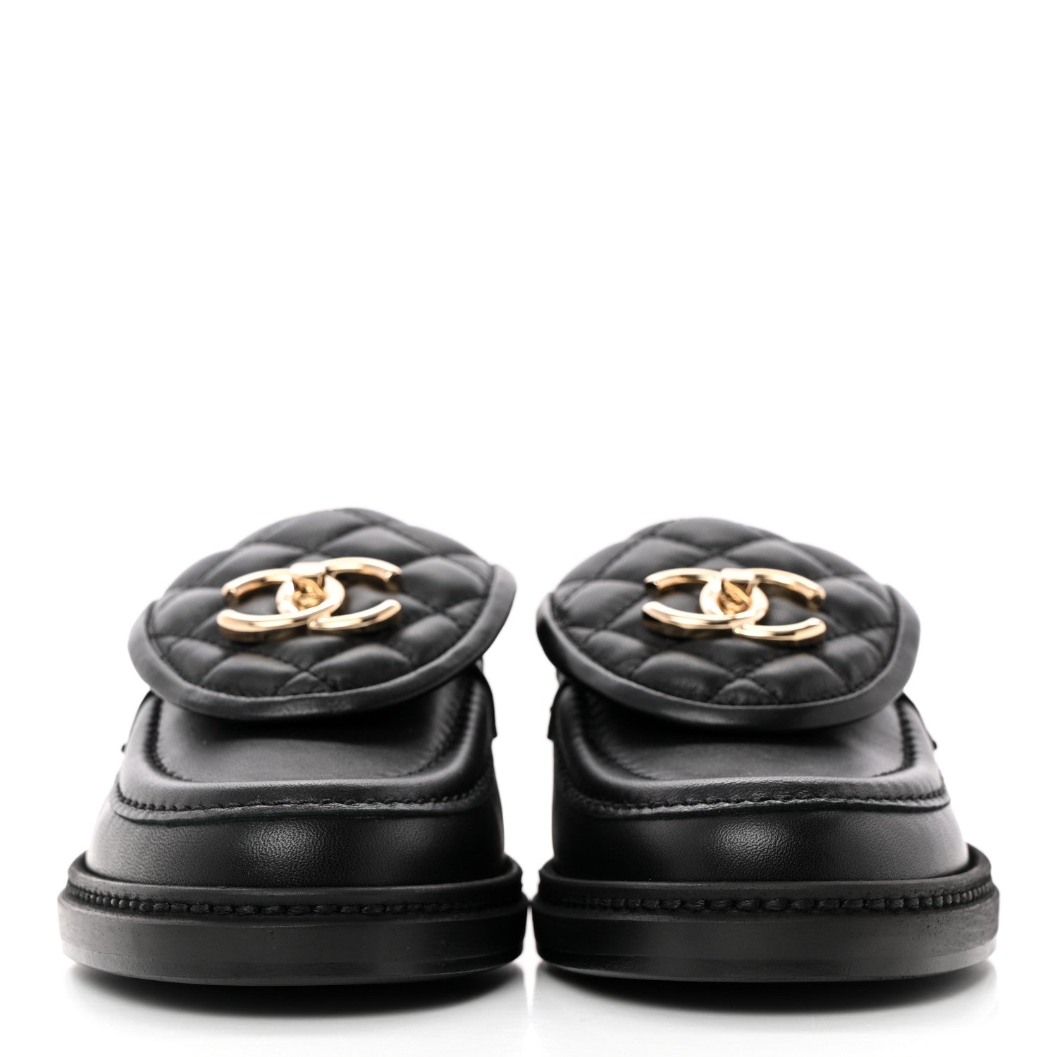 Chanel Lambskin Quilted CC Turnlock Loafers 36 Black 2 of 9