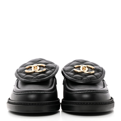 Chanel Lambskin Quilted CC Turnlock Loafers 36 Black 2 of 9