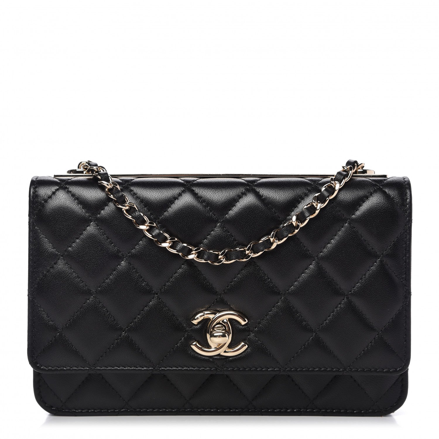 Chanel Lambskin Quilted Trendy CC Wallet On Chain WOC Black 1 of 11