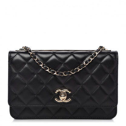 Chanel Lambskin Quilted Trendy CC Wallet On Chain WOC Black 1 of 11