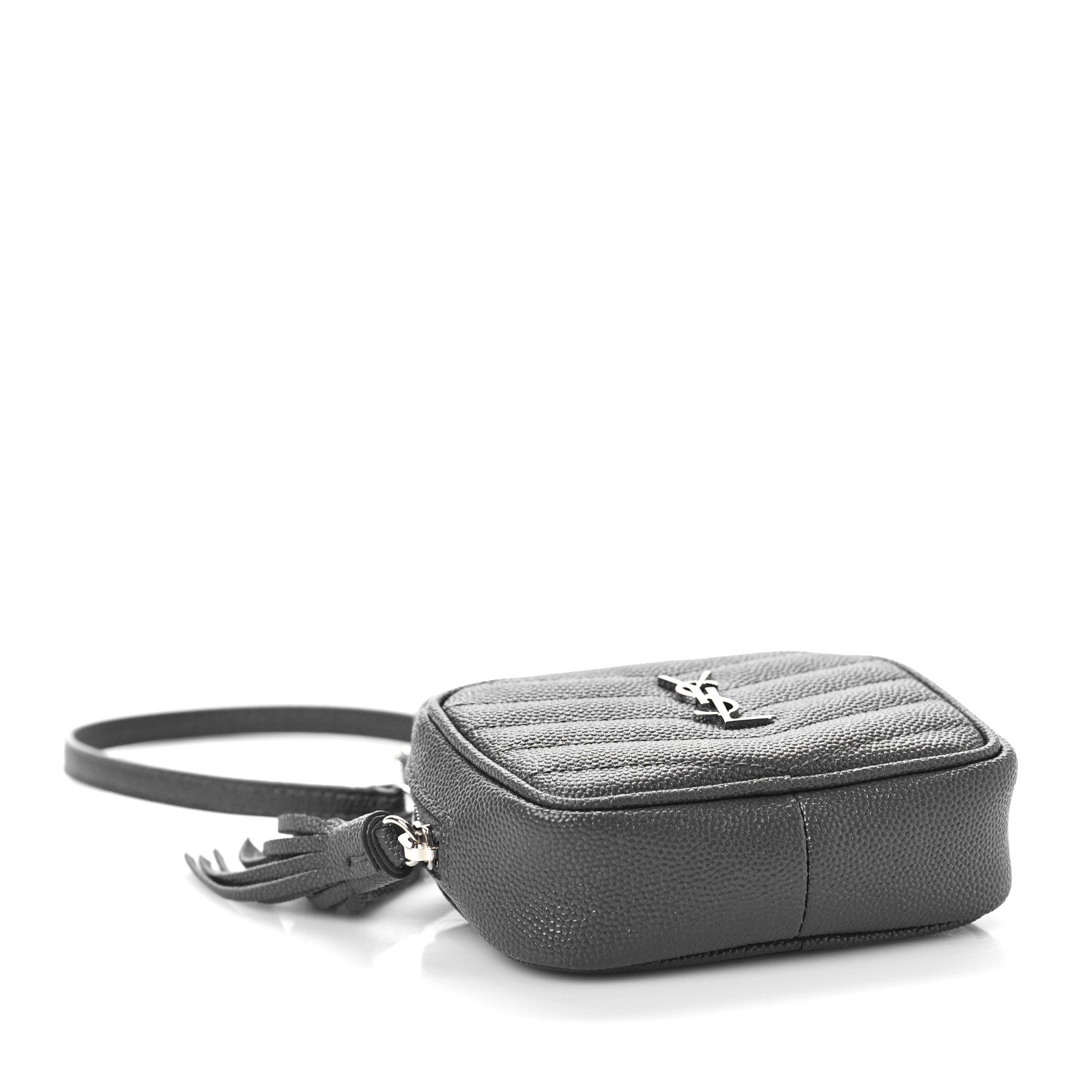 Saint Laurent Grain De Poudre Matelasse Monogram Baby Lou Camera Bag Dark Smog 4 of 8