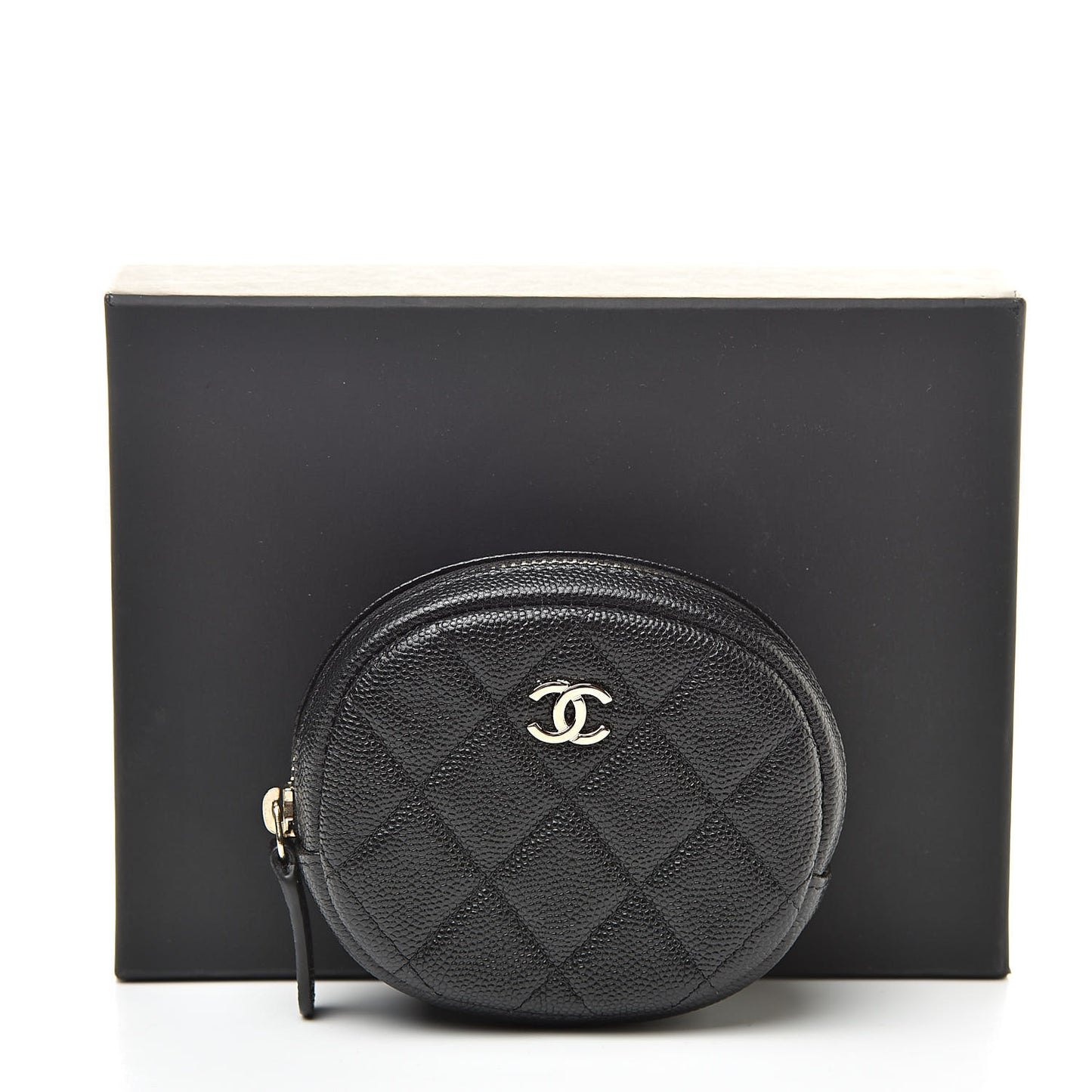 Caviar Quilted Zip Around Classic Coin Purse Black