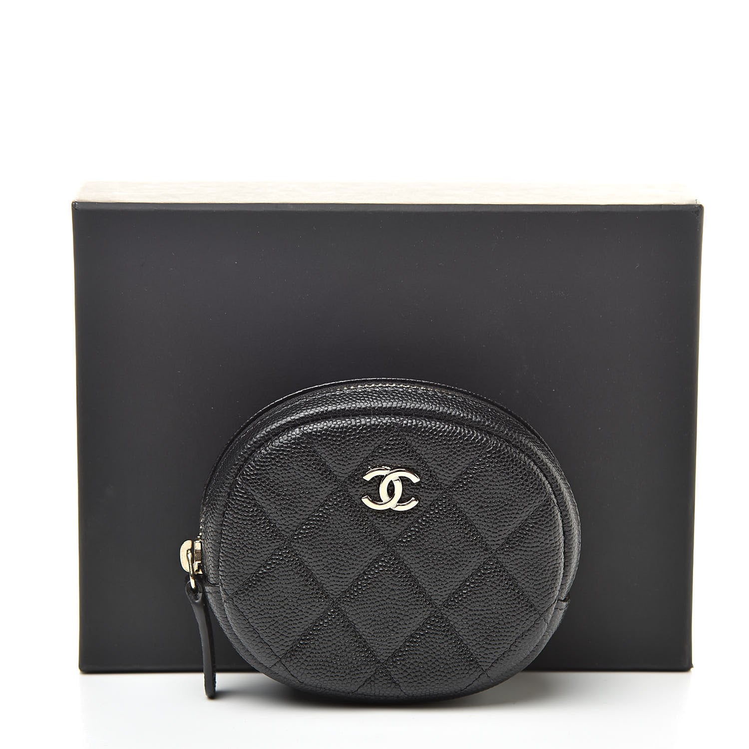 Chanel Caviar Quilted Zip Around Classic Coin Purse Black 8 of 8
