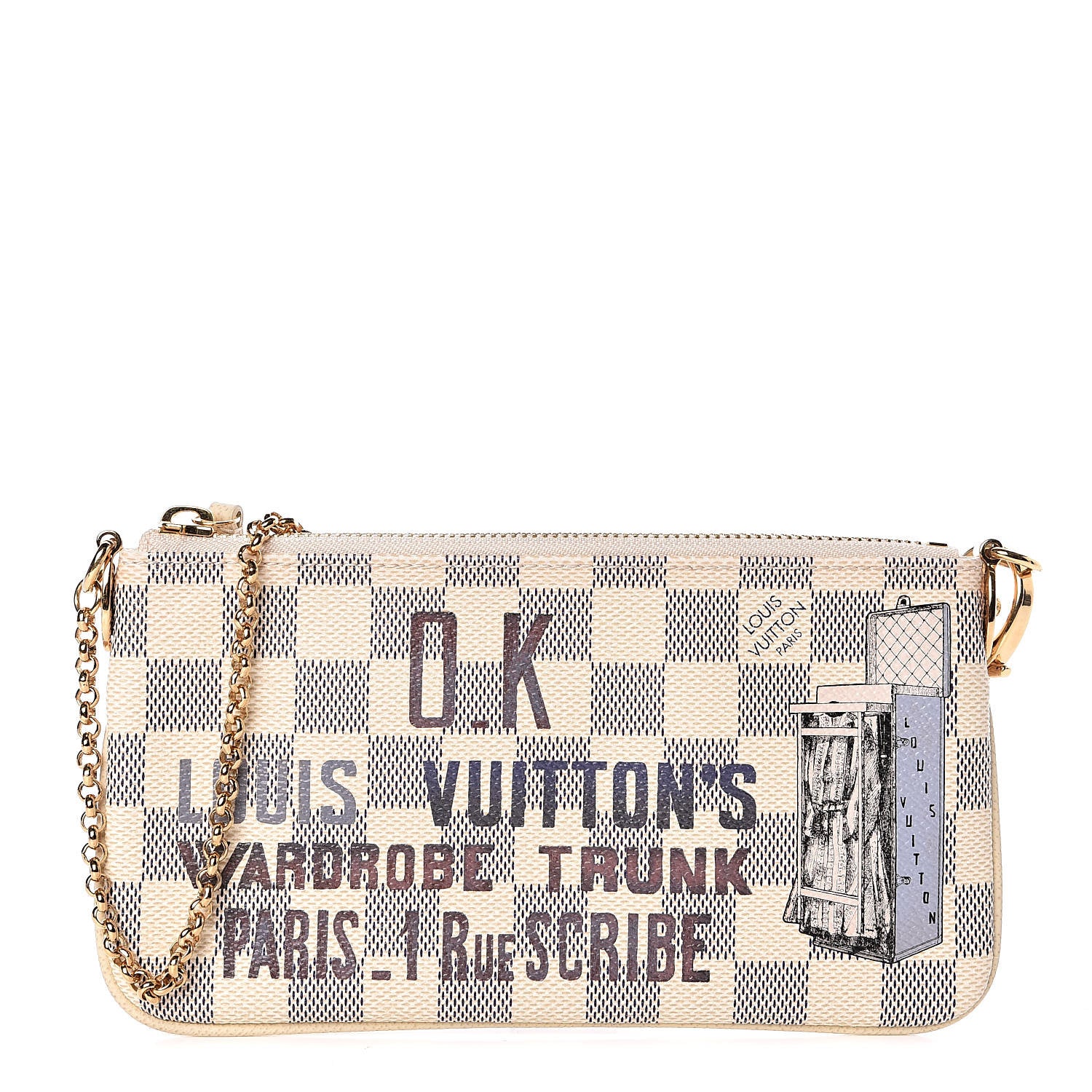 Louis Vuitton Damier Azur Trunk Pochette Milla MM 1 of 7