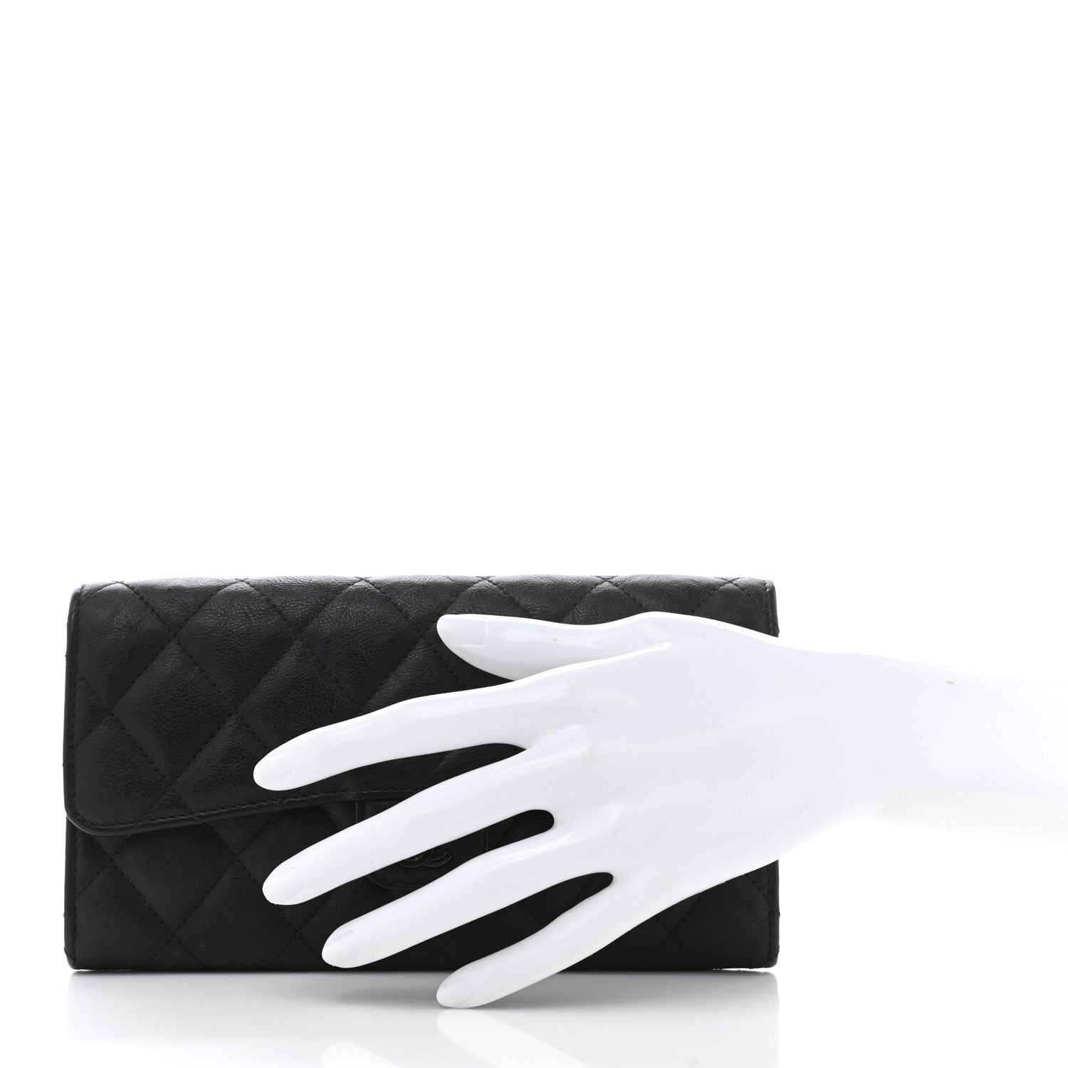 Chanel Crumpled Calfskin Quilted Large Flap Wallet So Black 2 of 8