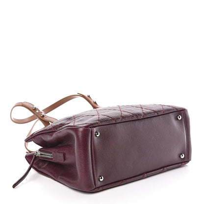 Chanel Glazed Calfskin On the Road Zip Tote Plum 4 of 10
