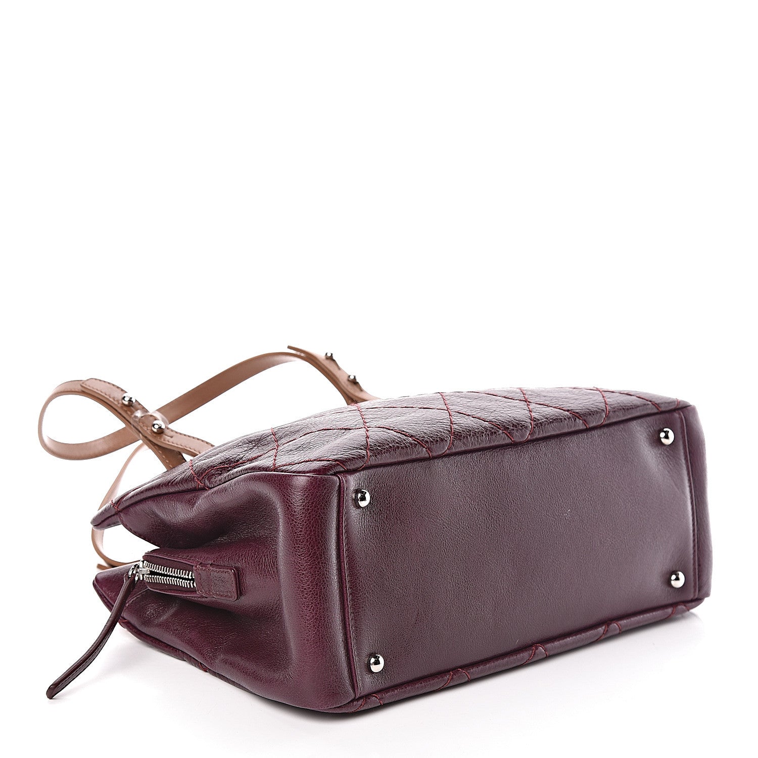 Chanel Glazed Calfskin On the Road Zip Tote Plum 4 of 10