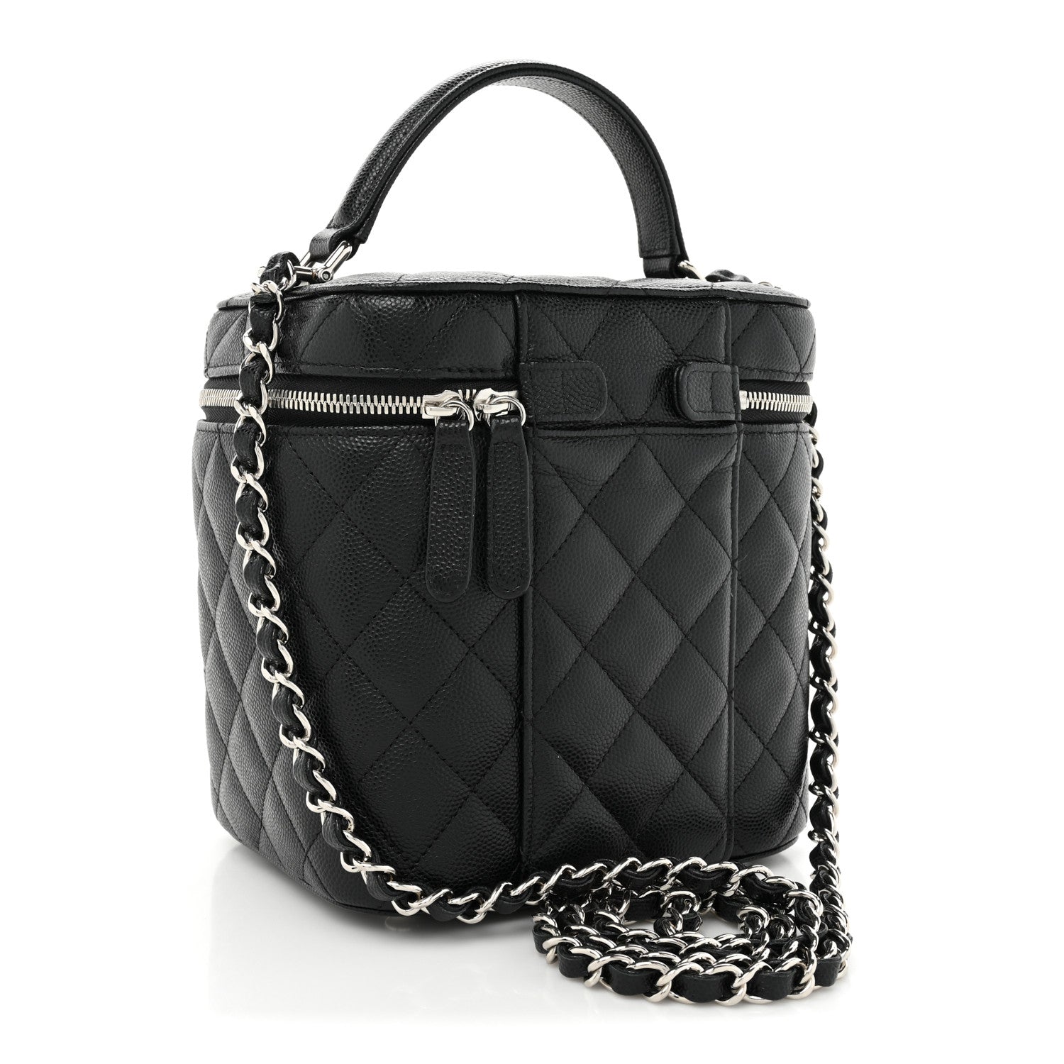Chanel Caviar Quilted Small Top Handle Vanity Case With Chain Black 3 of 11