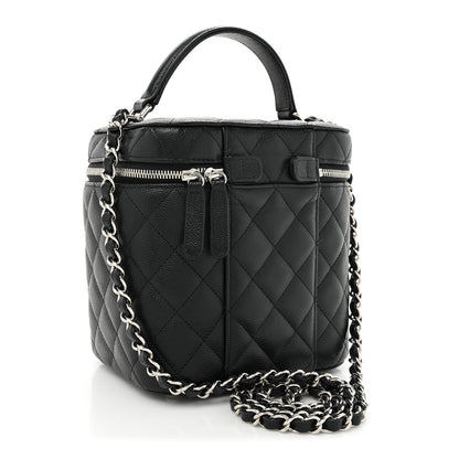 Chanel Caviar Quilted Small Top Handle Vanity Case With Chain Black 3 of 11