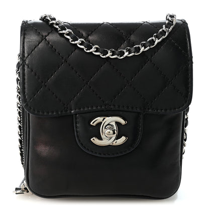 Chanel Lambskin Quilted Clams Wallet On Chain Black 1 of 11