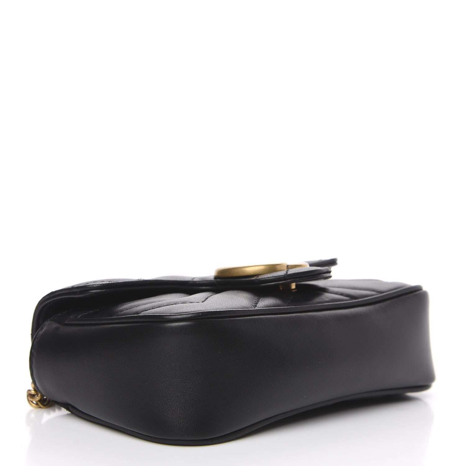 Gucci Calfskin Matelasse Super Mini GG Marmont Shoulder Bag Black 3 of 12