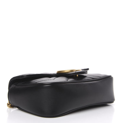 Gucci Calfskin Matelasse Super Mini GG Marmont Shoulder Bag Black 3 of 12