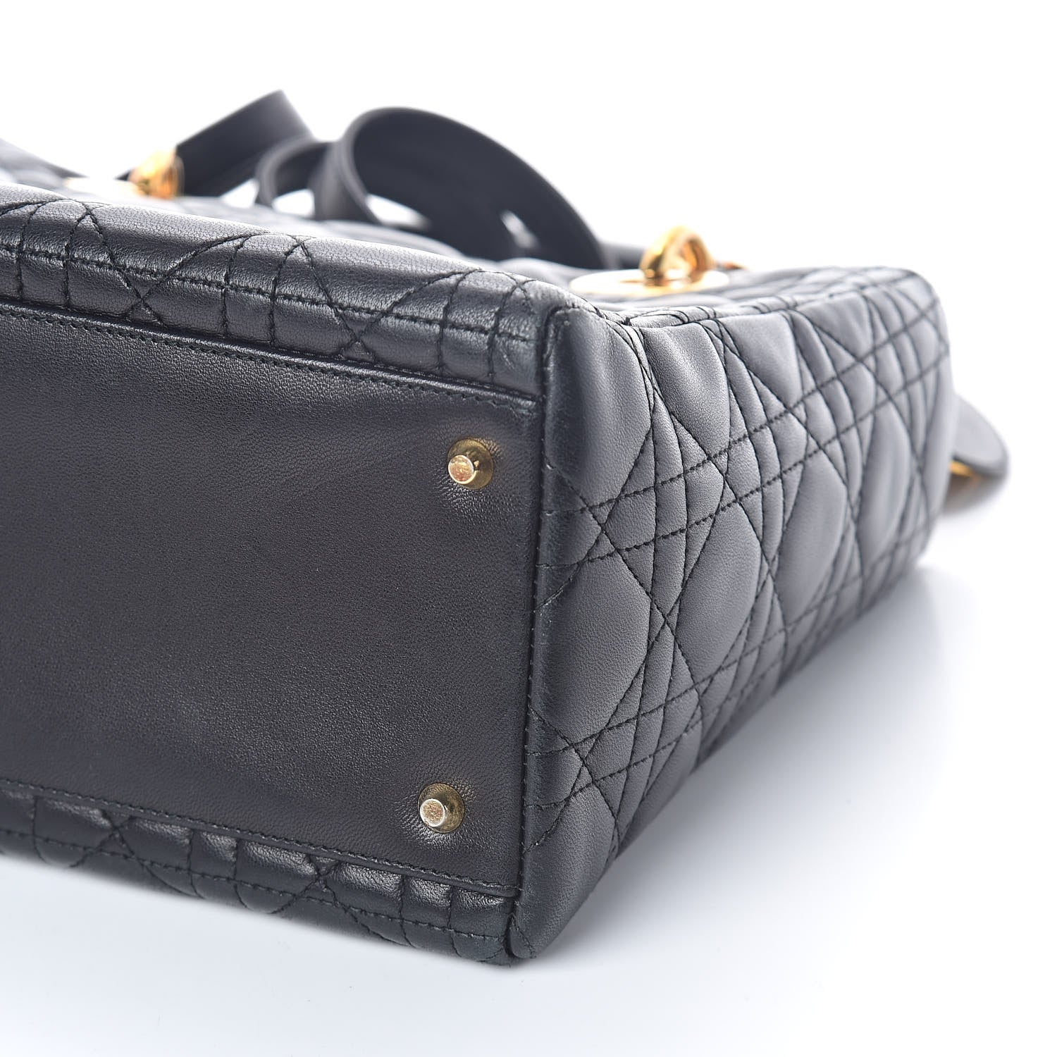 Christian Dior Lambskin Cannage Medium Lady Dior Black 8 of 11